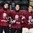 GRAND FORKS, NORTH DAKOTA - APRIL 24: Latvia's Roberts Blugers #21, Tomass Zeile #5 and Gustavs Grigals #29 receives Player of the Tournament awards during relegation round action at the 2016 IIHF Ice Hockey U18 World Championship. (Photo by Matt Zambonin/HHOF-IIHF Images)

